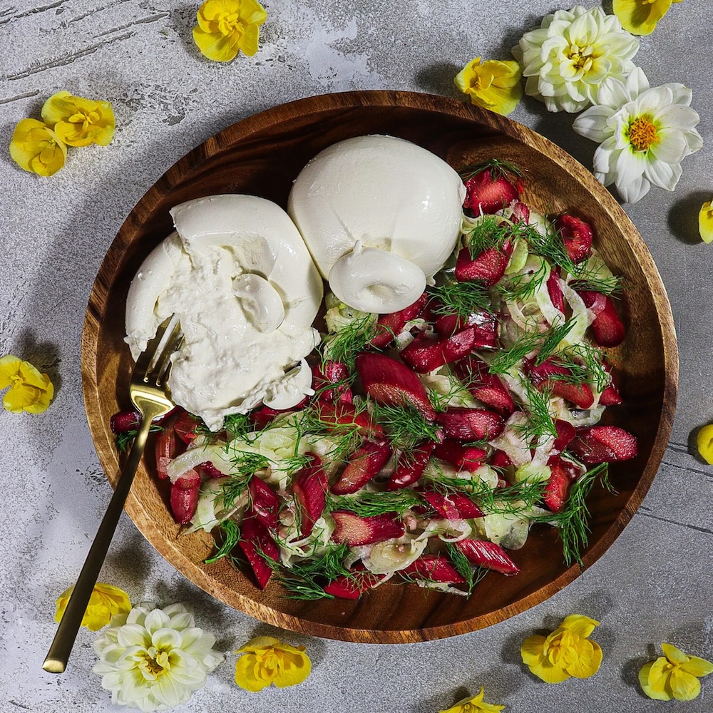 '25 Albariño and Roasted Rhubarb and Fennel Salad